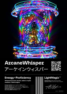 ArcaneWhisper: Neon Cyberpunk Superhero Wall Art from the LIGHTMAGIC® Series