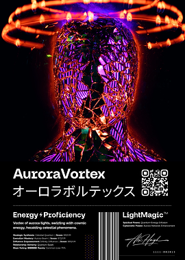 AuroraVortex: Neon Cyberpunk Superhero Wall Art for Kids from the LIGHTMAGIC® Series