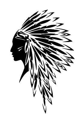 Native American Headdress Silhouette