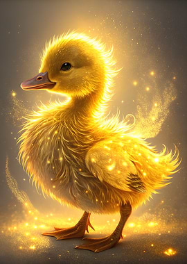 Golden Duckling with Sparkling Aura