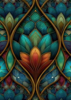 Floral Stained Glass Pattern