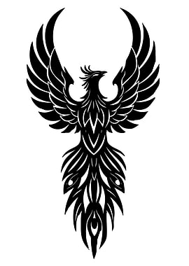 Black Phoenix Rising Illustration