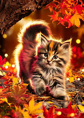 Autumn Kitten Portrait