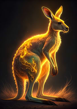 Glowing Kangaroo Portrait