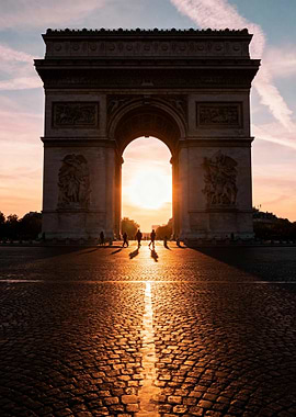 Arc de Triomphe at Sunset