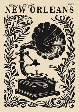 New Orleans Music Night 1965 Poster