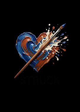 Painted Heart with Brush