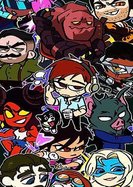 Cartoon Character Collage