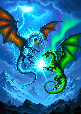 Dragon Duel: Blue vs. Green