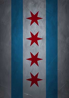 Chicago Flag Grunge