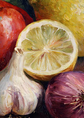Still Life with Lemon and Garlic