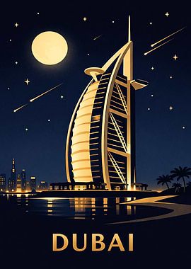 Dubai Nightscape Art
