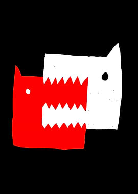 Red and White Monster Heads