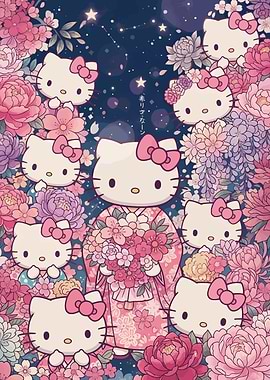 Hello Kitty Floral Kimono
