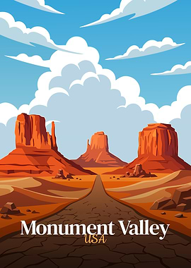 Monument Valley USA Cartoon Landscape