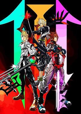 Kingdom Hearts Characters with Keyblades