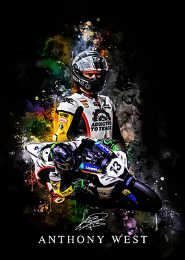 Anthony West Motorcycle Racing Portrait