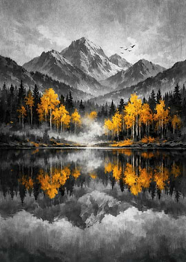 Autumn Lake Reflection