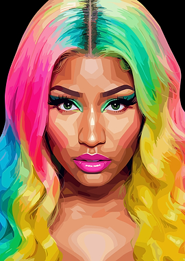 Nicki Minaj Colorful Portrait