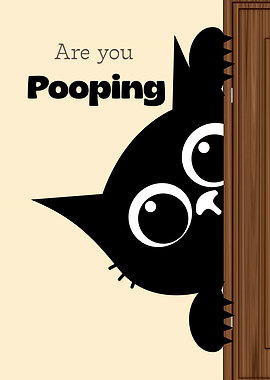 Are you Pooping? Cat at Door
