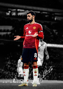 Bruno Fernandes Manchester United Portrait