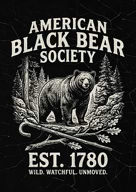 American Black Bear Society Vintage Poster