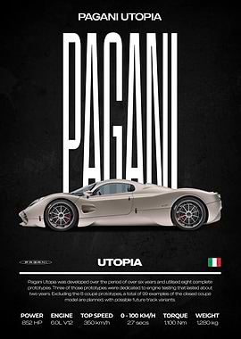 Pagani Utopia Car Specs Poster