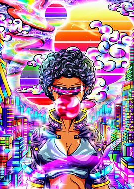 Afro Futurism - Bubble Gum Girl