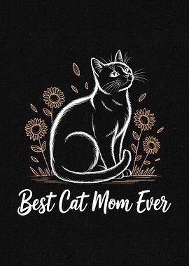 Best Cat Mom Ever Illustration