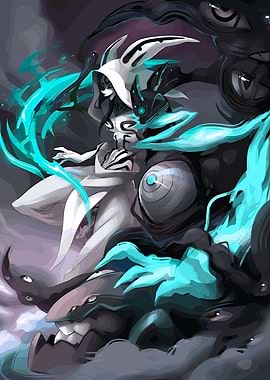 Mystical Figure with Turquoise Energy