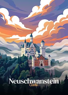 Neuschwanstein Castle Illustration