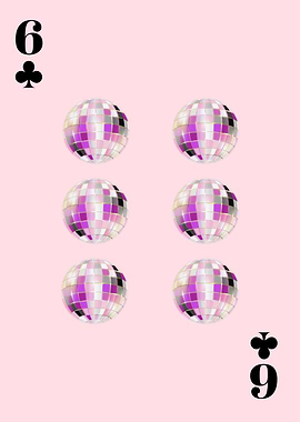 Six of Clubs Disco Ball Card