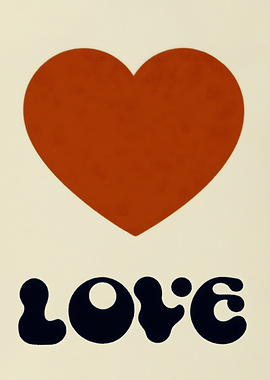 Love Heart Retro Art