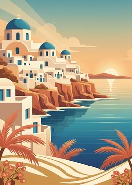 Santorini Greece Coastal View