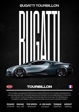 Bugatti Tourbillon Car Poster
