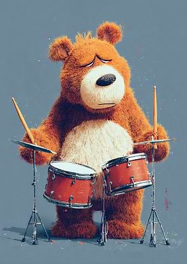 Sad Bear Drummer