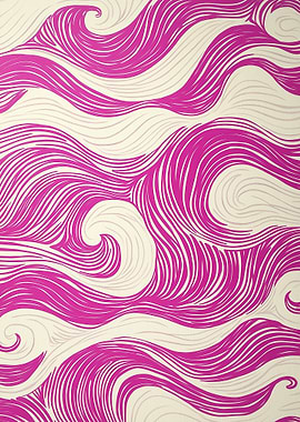 Abstract Pink and White Wave Pattern