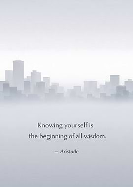 Aristotle Quote with Cityscape