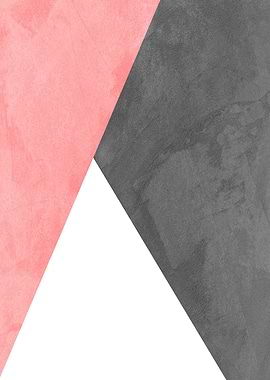 Geometric Abstract in Coral and Gray