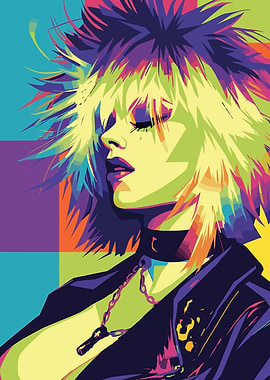 Pop Art Woman with Spiky Hair
