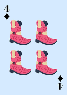 Four of Diamonds Cowboy Boots Card