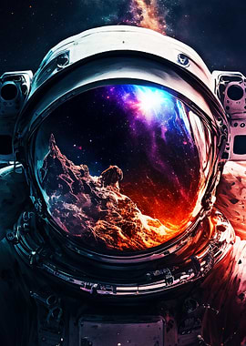 Astronaut Helmet Reflecting Space