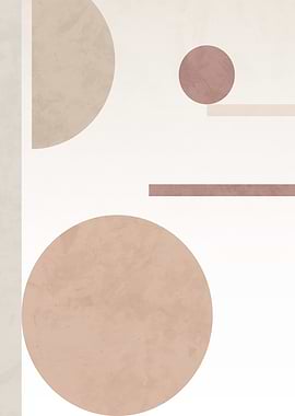 Abstract Geometric Art in Neutral Tones