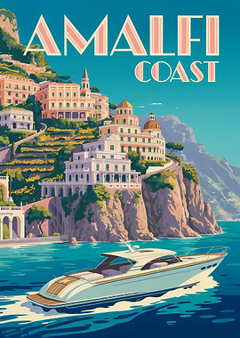 Amalfi Coast Travel Poster