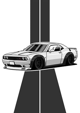 White Dodge Challenger LBWK