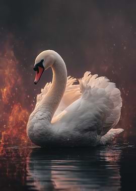 Elegant Swan on Water