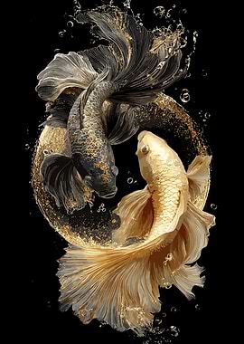 Yin Yang Betta Fish