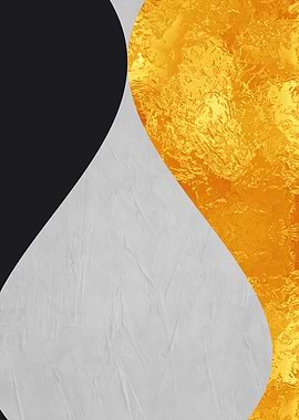 Abstract Gold, White, and Black Design