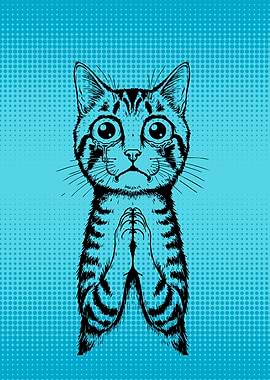 Crying Cat Pop Art Illustration
