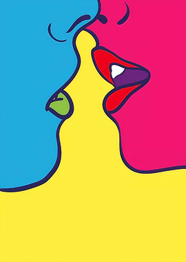 Colorful Kiss Pop Art
